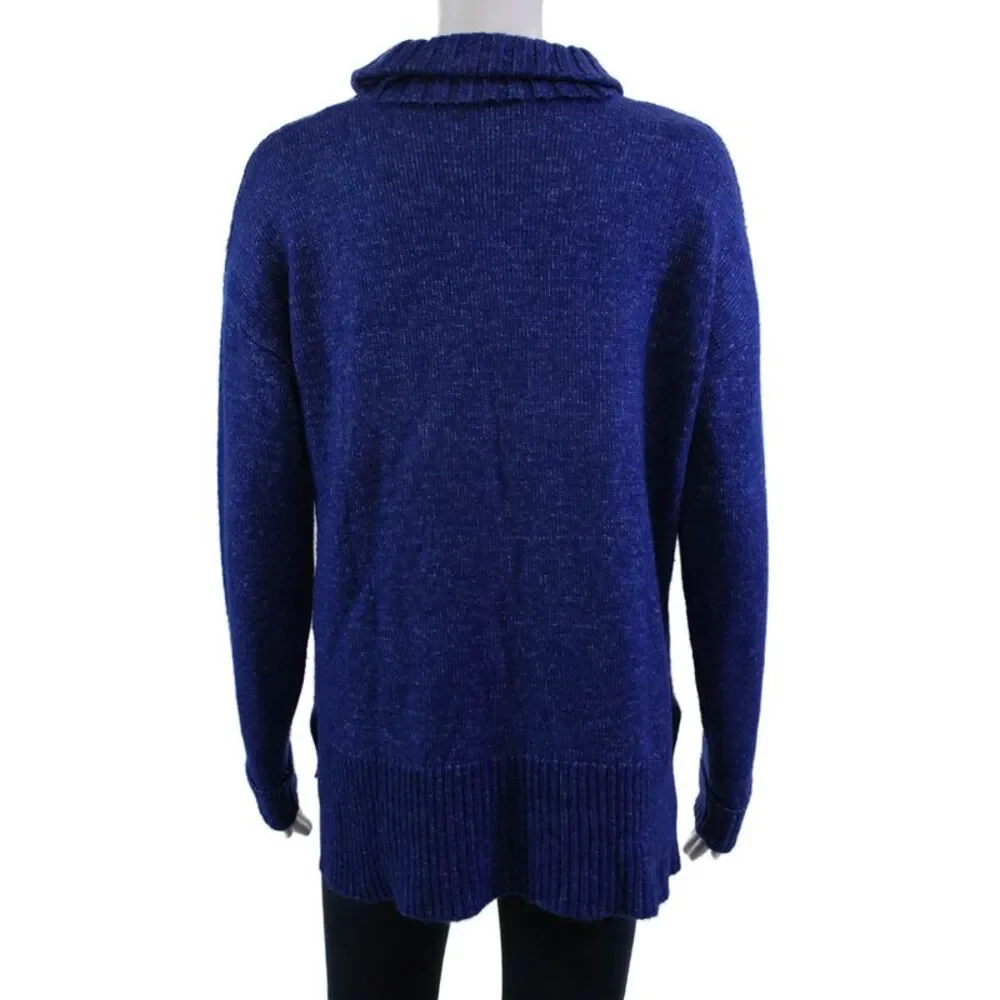 Renuar Womens Long Sleeves Turtleneck Sweater Lapis Blue Size Extra Large